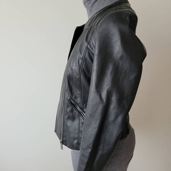 Zara TRF Outerwear Faux Leather Biker Jacket - Picture 6 of 11